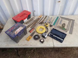 Mastercraft Digital Caliper c/w (2) Parts Boxes, Adjustable Wrenches, Measuring Tapes, Files And Fish Tape **Located In Edmonton**