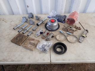 Qty Of Unused 7-Way Plugs And Sockets c/w Glad Hands, Rubber Seals, Cac Hose, Holders, Hose Clamps, Wheel Hubs And Clutch Brakes **Located In Edmonton**