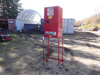 Justrite 23in X 18in X 44in 76L Cap. Flammable Liquid Storage Cabinet c/w 18in X 27 1/2in X 48in Portable Stand **Located In Edmonton**