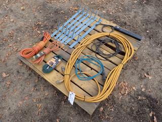 Qty Of Extension Cords, Power Bar And Steel Hangers **Located In Edmonton**
