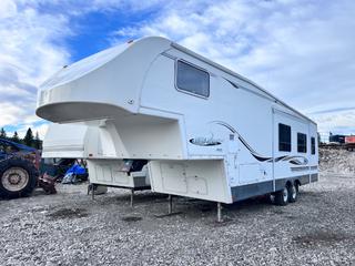 2004 Legacy Custom Koach LW325 Fifth Wheel Travel Trailer c/w 110V, 30A, Bathroom, Bedroom, Fridge, Stove, Microwave And ST235/80R16 Tires. VIN 2TTLW32594R040227 **This Item Is Located In Hinton AB, For More Info Contact Tony @780-935-2619**