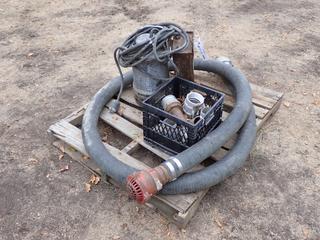 Flygt B2066 230V Single 4in Trash Pump c/w Hose And Fittings **Located In Edmonton**
