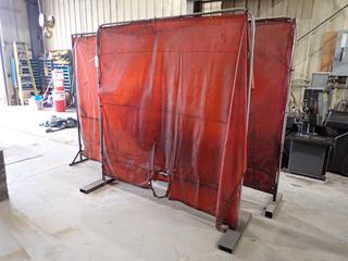 Qty Of (2) 78in X 80in And (1) 8ft X 78in Welding Screen *Note: Holes In Screens*