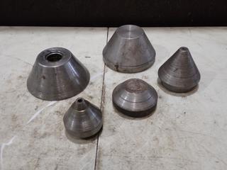 Qty Of (5) Assorted Bull Nose Pipe Lathe Centers