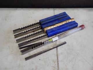(1) 18mm, (2) 14mm, (1) 12mm, (1) 1/2in And 3/16in Hassay Savage And Dumont Keyway Broaches