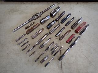 Qty Of Assorted 1/4in - 2in Taps c/w Adjustable Tap Wrench