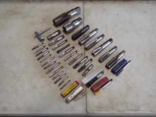 Qty Of Assorted 1/4in - 2in Taps c/w T-Handle Ratcheting Tap Wrench