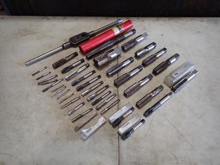 Qty Of Assorted 1/4in - 2in Taps c/w Adjustable Tap Wrench