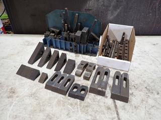 Qty Of Assorted Drill Clamps, Bits And Stepping Blocks w/ Bolts