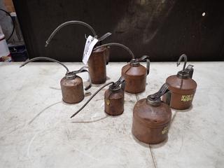 Qty Of (6) Golden Rod Pump Oil Cans