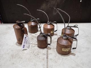 Qty Of (6) Golden Rod Pump Oil Cans