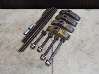 Qty Of (4) James Morton Rite Hite Clamps c/w Qty Of Ready Rods And T-Nuts