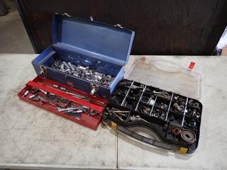 Beach 19in X 7in X 7in Toolbox c/w Qty Of Assorted Sockets, Allen Keys, Wrenches, Storage Case, Clamps, Nuts And Bolts