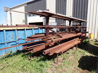 170in X 5ft X 7ft Cantilever Storage Rack c/w Approx. 30in - 20ft Square Tubing, Pipe, Flat Plate And Angle Iron *Note: Buyers Responsible For Removal*
