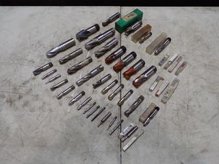 Qty Of End Mill Cutting Bits, Slot Drill w/ Threaded Shank And 1/4in - 1 1/8in Thread Tap Drill Bits