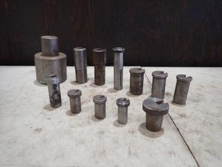 Qty Of (11) Assorted From 1 7/8in(H) X 5/8in(OD) X 3/8in Keyway To 4in(H) X 1 1/4in(OD) X 1/2in Keyway Broach Bushings