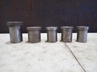Qty Of (5) Assorted From 2 3/4in(H) X 1 7/8in(OD) X 1/2in Keyway To 3 3/4in(H) X 2 1/8in(OD) X 5/8in Keyway Broach Bushings