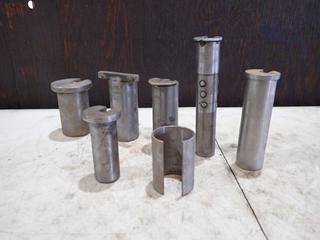 Qty Of (6) Assorted From 4 1/2in(H) X 1 1/2in(OD) X 1/2in Keyway To 8 1/4in(H) X 1 3/8in(OD) X 1/2in Keyway Broach Bushings
