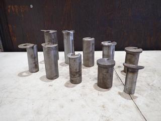 Qty Of (10) Assorted From 3 1/2in(H) X 1 1/8in(OD) X 3/8in Keyway To 6in(H) X 2 1/2in(OD) X 1/2in Keyway Broach Bushings