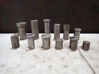 Qty Of (12) From 1/2in - 5in Keyway Broach Bushings w/ 1/4in, 1/8in, 3/8in, 3/4in And 1/2in Keyway Sizes