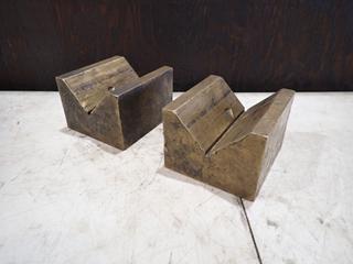(2) 6in X 5 1/2in X 4in Brass V-Blocks