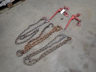 (2) LEBUSC-11 1/2in To 5/8in Load Binders c/w (2) 3/8in Chains
