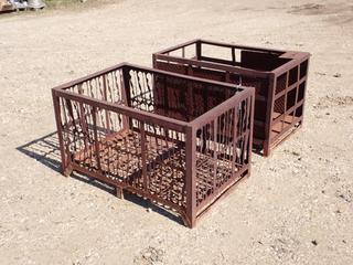 (2) 40in X 26in X 24in Steel Bins