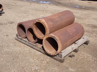 Qty Of (4) Pieces Of 4ft Pipe w/ 1 3/4in Thickness And 14 1/4in OD