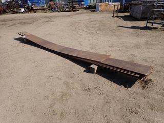 Qty Of Approx. 14ft - 20ft Pieces Of Checker Plate Steel Sheets w/ Approx. 8in - 18in Wide