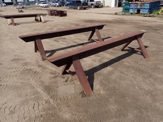 (2) 11ft X 3ft X 27in Steel Assembly Stands