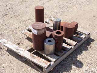 Qty Of Approx. 7in - 16in Steel Cylinders w/ (2) Stainless Steel Pins