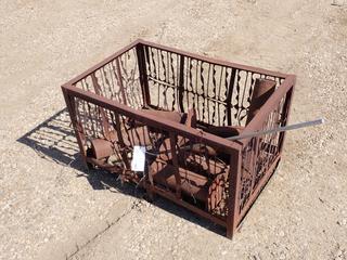 40in X 26in X 24in Steel Basket w/ Approx. 13in X 22in Steel Pins