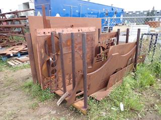 80in X 5ft X 4ft Steel Plate Storage Rack c/w Approx. 4ft - 8ft Steel Plates w/ Approx. 1/4in - 2in Thick