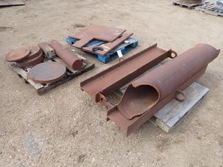 (2) 6ft Structural Beams, (1) Piece Of 5ft Pipe, Steel Plate, Round Plates And Solid Pipe
