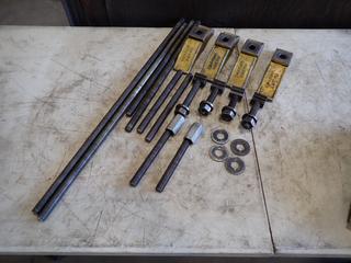 Qty Of (4) James Morton Rite Hite Clamps c/w Qty Of Ready Rods And T-Nuts