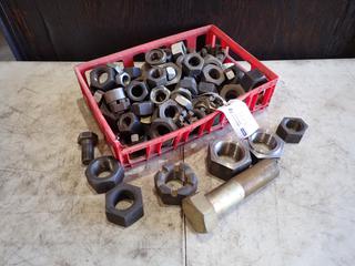 Qty Of Assorted Size 3/4in - 2 1/2in Lock Nuts, Nuts, Fine Thread And Course Thread**