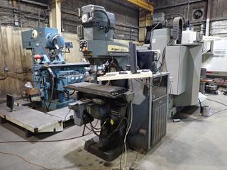 Bridgeport Textron Series 1 208V 3-Phase Vertical Milling Machine w/ Computer Tower, Dell Monitor And Monitor. Showing 1086hrs. SN 77-0234 *Note: Buyer Responsible For Removal* **For Your Convenience Quote Available From Rusty's Equipment For Power Disconnect, Fluids Drained, Rigging(If Required) And Loaded On Your Transport for a Cost $1,150**