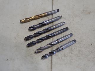 Qty Of 33/64, 1 1/16, 57/64, 13/16 And 29/32in Taper Shank Drill Bits