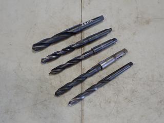 Qty Of 28mm, 47/64, 51/64, 55/64 And 27/32in Taper Shank Drill Bits