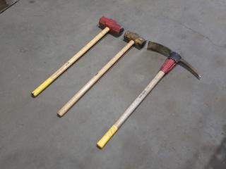 (2) Sledge Hammers And (1) Pickaxe