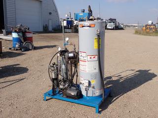State Natural Gas Water Heater C/w Proline Commercial Grade 40-Gal Tank, Emerson 115V Pump Motor, Dayton 115/230V Pump Motor And ITT Standard Heat Exchanger **This Item Is Located @ 1507 - 8 Street, Nisku AB, For More Info Contact Tony @ 780-935-2619**