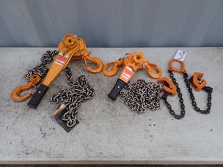 (1) Kito 3-Ton And (1) Kito 1 1/2-Ton Come Alongs c/w 1/2-Ton Drum Lifting Hooks