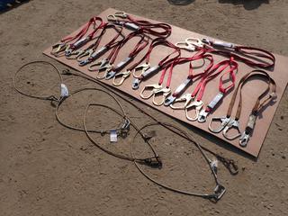 Qty Of (7) Protecta Pro Pack 6ft Shock Absorbing Lanyards c/w Cable Sings *Note: Require Recertification*