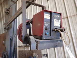 Lincoln Electric LN-7 115V Wire Feeder c/w 14ft Jib Crane *Note: Buyer Responsible For Dismantling And Removal*