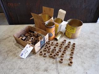 Qty Of Assorted Brass Bushings c/w 6in Brass Shims 