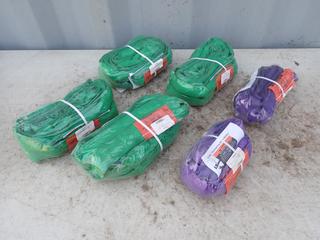 Qty Of (4) Unused Tuflex Liftall 8ft And (2) 6ft Round Slings