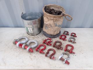 Qty Of Assorted 3 1/4-Ton - 12-Ton Shackles c/w Kuny's Bag And Tag Line