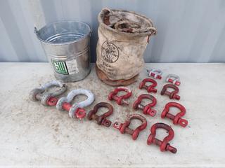 Qty Of Assorted 3 1/4-Ton - 12-Ton Shackles c/w Klein Bag And Tag Line