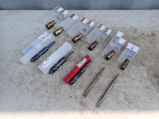 Qty Of Walter 1 1/4in, 1 1/16in, 1 1/8in, 1 3/16in, 1in And 7/8in SST Core Cut Bits c/w 7/8in, 1in And 49/64in Bits