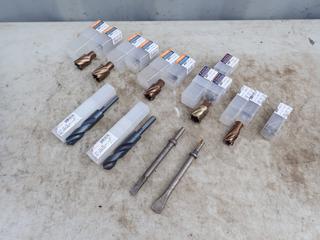 Qty Of Walter 1 1/4in, 1 1/16in, 1 3/16in, 1 1/8in, 1in And 7/8in SST Core Cut Bits c/w Drill Bits